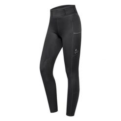 Legginsy jeździeckie mid grip damskie ELT Ella. Czarne legginsy ELT, bez wzorów, z elastanu. Za 186.50 zł.