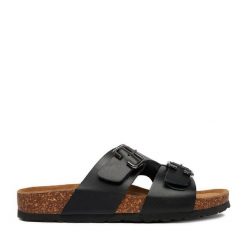 Klapki Lasocki. Czarne klapki Lasocki, bez wzorów, bez obcasa. Za 149.99 zł.