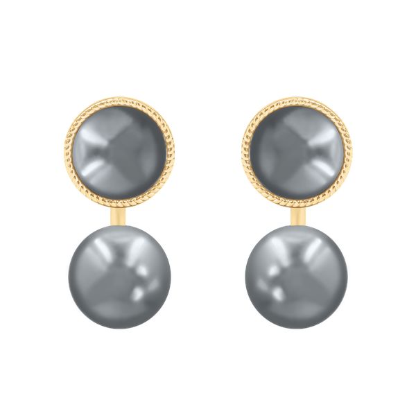 Kolczyki Cosmos z szarymi perłami pozłacane. Żółte kolczyki Lilou, z cyrkonią, pozłacane, na sztyftcie. Za 289.00 zł.