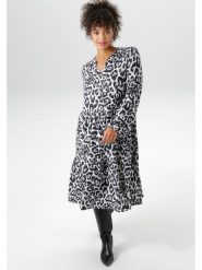 Aniston Sukienka w kolorze jasnoszaro-czarnym rozmiar: 54. Szare sukienki Aniston, bez wzorów, bez kołnierzyka, bez ramiączek, midi. Za 104.64 zł.