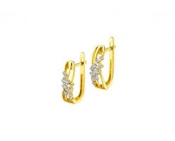 Kolczyki z żółtego złota z brylantami - 0,29 ct - próba 585. Żółte kolczyki Apart, z brylantem, złote. Za 4,690.00 zł.