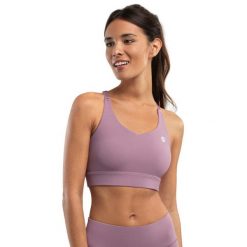 Stanik sportowy fitness damski - Wysokie wsparcie Pacemaker Mauve. Fioletowe bielizna sportowa SIROKO, xl, bez wzorów, z nylonu. W wyprzedaży za 126.00 zł.