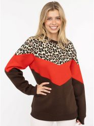 Zwillingsherz Bluza "Konny" w kolorze brązowo-pomarańczowym rozmiar: S/M. Brązowe bluzy Zwillingsherz, m, bez wzorów, bez kaptura. Za 206.91 zł.