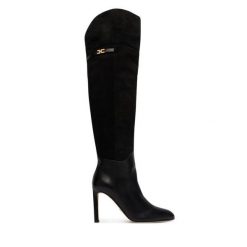 Kozaki Elisabetta Franchi. Czarne kozaki Elisabetta Franchi, bez obcasa, na szpilce, bez zapięcia. Za 4,059.00 zł.
