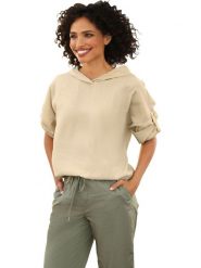 Heine Bluza w kolorze beżowym rozmiar: 42. Brązowe bluzy Heine, bez wzorów, z kapturem. Za 77.95 zł.
