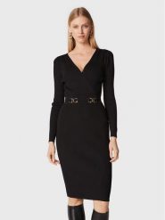 Morgan Sukienka koktajlowa 222-RMBIZ Czarny Slim Fit. Czarne sukienki Morgan, xs, bez wzorów, z syntetyku, wizytowe, bez kołnierzyka, bez ramiączek. Za 379.99 zł.