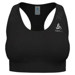 Biustonosz sportowy Odlo Bralette ESSENTIAL PRINT. Czarne bielizna sportowa Odlo, bez wzorów. Za 187.20 zł.