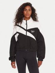 Reebok Bluza RK25139CCW Czarny Regular Fit. Czarne bluzy Reebok, m, bez wzorów, z bawełny, bez kaptura. Za 349.99 zł.