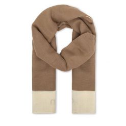 Szal Calvin Klein. Brązowe szaliki Calvin Klein, bez wzorów. Za 329.99 zł.