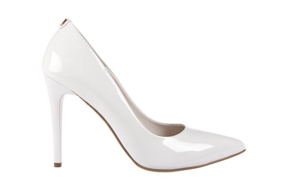 Szpilki Bayla-056 1810-685 Biały, Skóra naturalna lakierowana - 40. Białe szpilki Bayla, bez wzorów, z lakierowanej skóry, wizytowe, bez obcasa, na szpilce, bez zapięcia. W wyprzedaży za 134.10 zł.