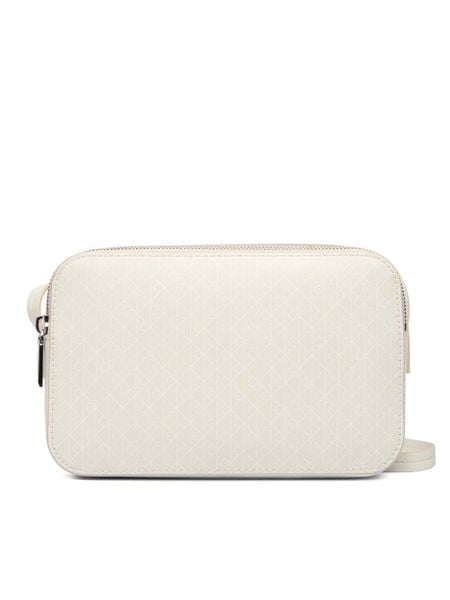 Calvin Klein Torebka Emblem Aop Elongated Camera Bag LV04F3268G Écru. Listonoszki Calvin Klein, bez wzorów, ze skóry, bez dodatków. Za 449.99 zł.