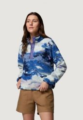 Damska krótka bluza Columbia Helvetia™ II z nadrukiem, rozpinana na zatrzaski. Fioletowe bluzy Columbia, xs, bez wzorów, z polaru, z kapturem. Za 360.20 zł.