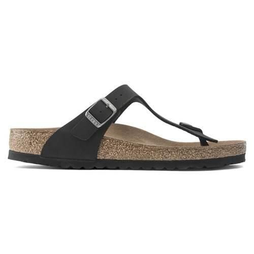 Japonki damskie Birkenstock Gizeh Bfbc. Czarne klapki Birkenstock, bez wzorów, z materiału, bez obcasa. Za 299.00 zł.