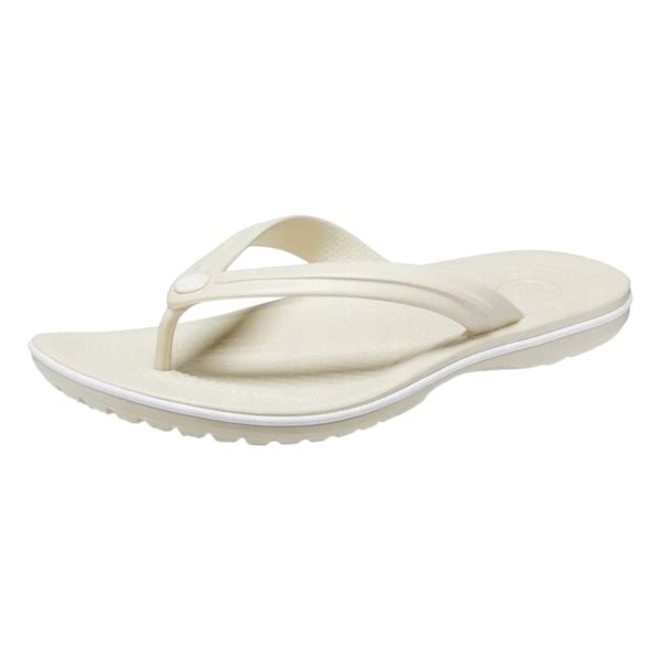 Sandały Dorosły Crocs Crocband Flip beżowy. Brązowe sandały Crocs, bez wzorów, z materiału, eleganckie, bez obcasa, bez zapięcia. Za 169.99 zł.