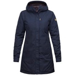 Płaszcz damski Fjallraven Kiruna Padded Parka. Niebieskie parki Fjällräven, z puchu, sportowe, bez kaptura. Za 1,584.99 zł.