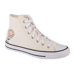 Buty sportowe do chodzenia damskie, Chuck Taylor All Star Hi. Białe obuwie sportowe Converse, bez zapięcia, trekkingowe. W wyprzedaży za 259.65 zł.