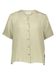 Kaffe Lniana bluzka w kolorze rozmiar: S/M. Zielone bluzki Kaffe, m, bez wzorów, ze lnu, bez kołnierzyka, bez ramiączek. Za 126.15 zł.