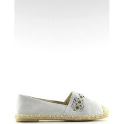 Espadryle damskie szare SK135 Silver. Szare espadryle ButyModne, bez wzorów, z materiału, bez obcasa, bez zapięcia. W wyprzedaży za 79.00 zł.