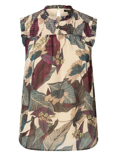 More & More Bluzka w kolorze beżowo-zielonym rozmiar: 40. Brązowe bluzki More & More, bez wzorów, z wiskozy, bez kołnierzyka, bez ramiączek. Za 87.81 zł.