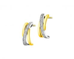 Kolczyki z żółtego złota z brylantami - 0,04 ct - próba 375. Żółte kolczyki Apart, z brylantem, złote. Za 1,490.00 zł.