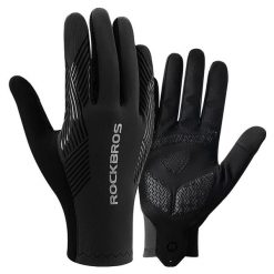 Rękawiczki rowerowe Rockbros wiosna/lato/jesień, pełne. Czarne rękawiczki ROCKBROS, bez wzorów, sportowe. Za 79.99 zł.