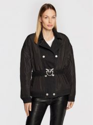PINKO Kurtka przejściowa Crocchio 1J110W A0A2 Czarny Regular Fit. Czarne kurtki Pinko, bez wzorów, z bawełny, bez kaptura. Za 1,659.00 zł.
