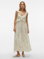 Vero Moda Sukienka letnia Josie 10303761 Écru Regular Fit. Sukienki Vero Moda, na lato, l, bez wzorów, z wiskozy, bez kołnierzyka, bez ramiączek. Za 119.99 zł.
