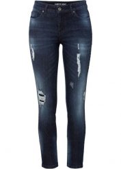 Dżinsy SKINNY ze stretchem, mid waist. Niebieskie jeansy bonprix, bez wzorów. Za 129.99 zł.