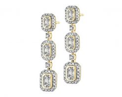 Kolczyki z żółtego złota z diamentami - 0,93 ct - próba 585. Żółte kolczyki Apart, z diamentem, złote. Za 10,690.00 zł.