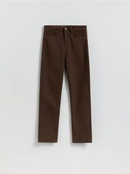 Jeansy mom fit z dłuższą nogawką - dark grey jeans. Szare jeansy Reserved, bez wzorów. Za 129.99 zł.