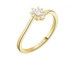 Pierścionek z żółtego złota z diamentami - 0,17 ct - próba 585. Żółte pierścionki Apart, z diamentem, złote. Za 3,259.00 zł.