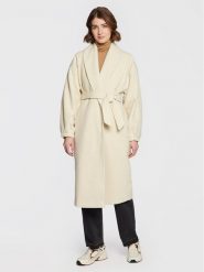 American Vintage Płaszcz wełniany Karabay KARA17BH22 Écru Relaxed Fit. Płaszcze American Vintage, na zimę, s, bez wzorów, z wełny, bez kaptura. Za 2,189.00 zł.