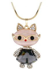 LA CHIQUITA Pozłacany naszyjnik z zawieszką - dł. 70 cm rozmiar: onesize. Białe naszyjniki LA CHIQUITA, z kryształem, pozłacane. Za 131.45 zł.