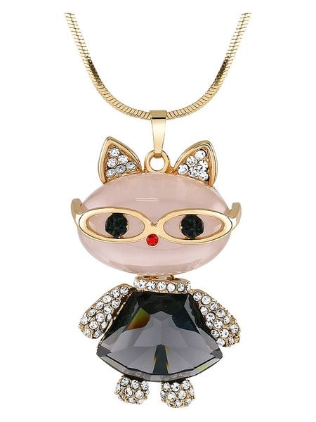 LA CHIQUITA Pozłacany naszyjnik z zawieszką - dł. 70 cm rozmiar: onesize. Białe naszyjniki LA CHIQUITA, z kryształem, pozłacane. Za 131.45 zł.