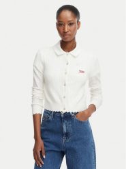 Tommy Jeans Kardigan Pointelle DW0DW22931 Biały Regular Fit. Białe kardigany Tommy Jeans, l, bez wzorów, z jeansu. Za 449.99 zł.