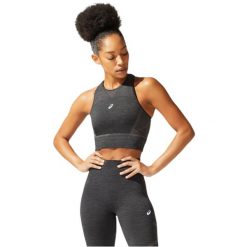 T-shirt sportowy z krótkim rękawem damski ASICS Seamless Top. Szare koszulki sportowe Asics, bez wzorów, bez ramiączek, na jogę i pilates. Za 149.99 zł.