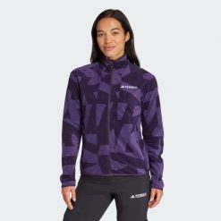 Bluza Terrex Multi Printed Full-Zip Fleece. Czarne bluzy Adidas, xs, bez wzorów, z materiału, bez kaptura. Za 299.00 zł.