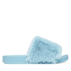 Klapki DeeZee. Niebieskie klapki DeeZee, bez wzorów, bez obcasa. Za 79.99 zł.