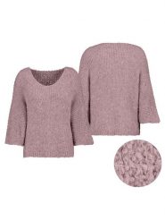 Sublevel Sweter w kolorze szaroróżowym rozmiar: M/L. Różowe swetry Sublevel, l, bez wzorów, ze splotem, bez ramiączek. Za 107.95 zł.