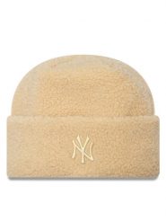 New Era Czapka Borg New York Yankees Cuff Knit Beanie 60580756 Beżowy. Brązowe czapki New Era, bez wzorów, z materiału. Za 169.99 zł.