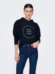 JDY Bluza w kolorze granatowym rozmiar: M. Niebieskie bluzy JDY, m, bez wzorów, z bawełny, z kapturem. Za 127.65 zł.