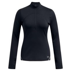 Bluza Under Armour Vanish Cw Z Zamkiem 1/2 Damskie. Czarne bluzy Under Armour, l, bez wzorów, z dzianiny, bez kaptura. Za 347.99 zł.