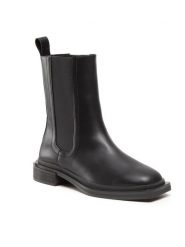 DeeZee Sztyblety ZAL90183-1 Czarny. Czarne botki DeeZee, bez wzorów, ze skóry, bez obcasa, na płaskiej podeszwie, bez zapięcia. Za 199.99 zł.
