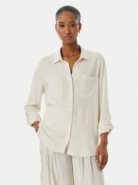 ONLY Koszula Asmin 15349102 Beżowy Regular Fit. Brązowe koszule Only, s, bez wzorów, z wiskozy, bez kołnierzyka, bez ramiączek. Za 150.99 zł.