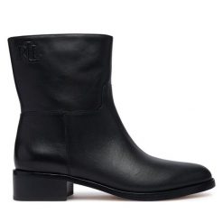 Botki LAUREN RALPH LAUREN. Czarne botki Lauren Ralph Lauren, bez wzorów, bez obcasa, na płaskiej podeszwie, bez zapięcia. Za 1,199.00 zł.