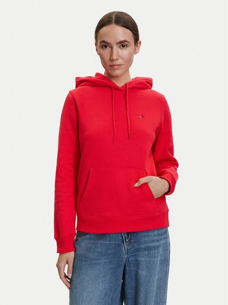 Tommy Jeans Bluza DW0DW19958 Czerwony Regular Fit. Czerwone bluzy Tommy Jeans, s, bez wzorów, z bawełny, bez kaptura. Za 214.99 zł.