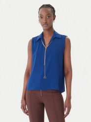 Rinascimento Bluzka CFC0127446003 Niebieski Regular Fit. Niebieskie bluzki Rinascimento, xs, bez wzorów, z syntetyku, bez kołnierzyka, bez ramiączek. Za 279.99 zł.