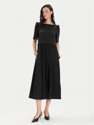 Weekend Max Mara Sukienka codzienna Snack 2415621062 Czarny Regular Fit. Czarne sukienki Weekend Max Mara, na co dzień, xxl, bez wzorów, z bawełny, bez kołnierzyka, bez ramiączek, proste. Za 1,049.00 zł.