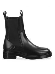 Gant Sztyblety Fallwi 29551713 Czarny. Czarne botki GANT, bez wzorów, ze skóry, bez obcasa, na płaskiej podeszwie, bez zapięcia. Za 899.99 zł.