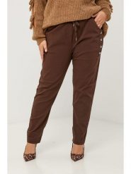 Curvy Lady Spodnie w kolorze brązowym rozmiar: 44/46. Brązowe spodnie materiałowe Curvy Lady, na co dzień, bez wzorów, z bawełny, z standardowym stanem. Za 147.91 zł.